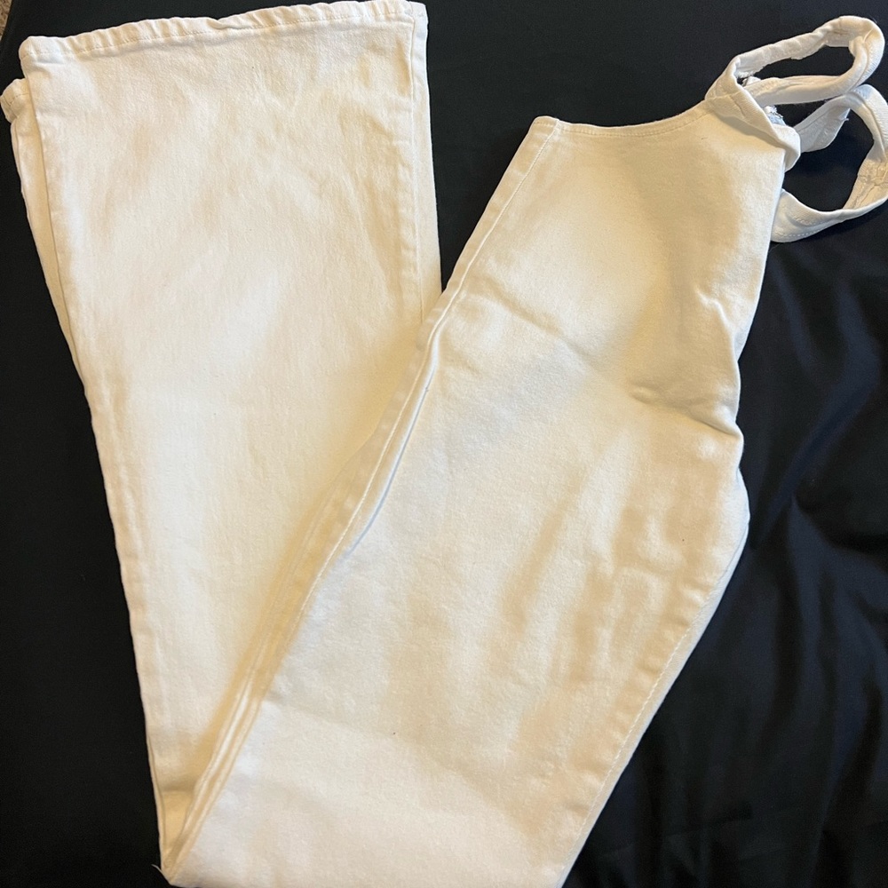 White flare jeans